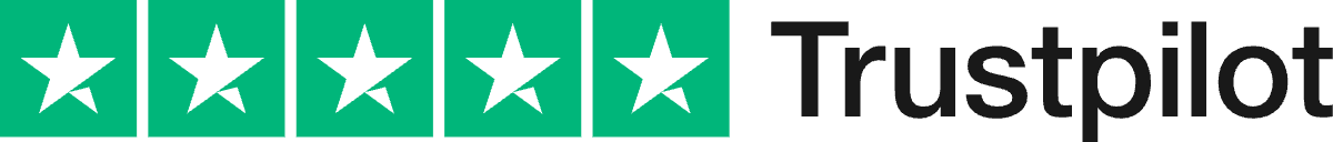 Trustpilot five star rating with Trustpilot logo