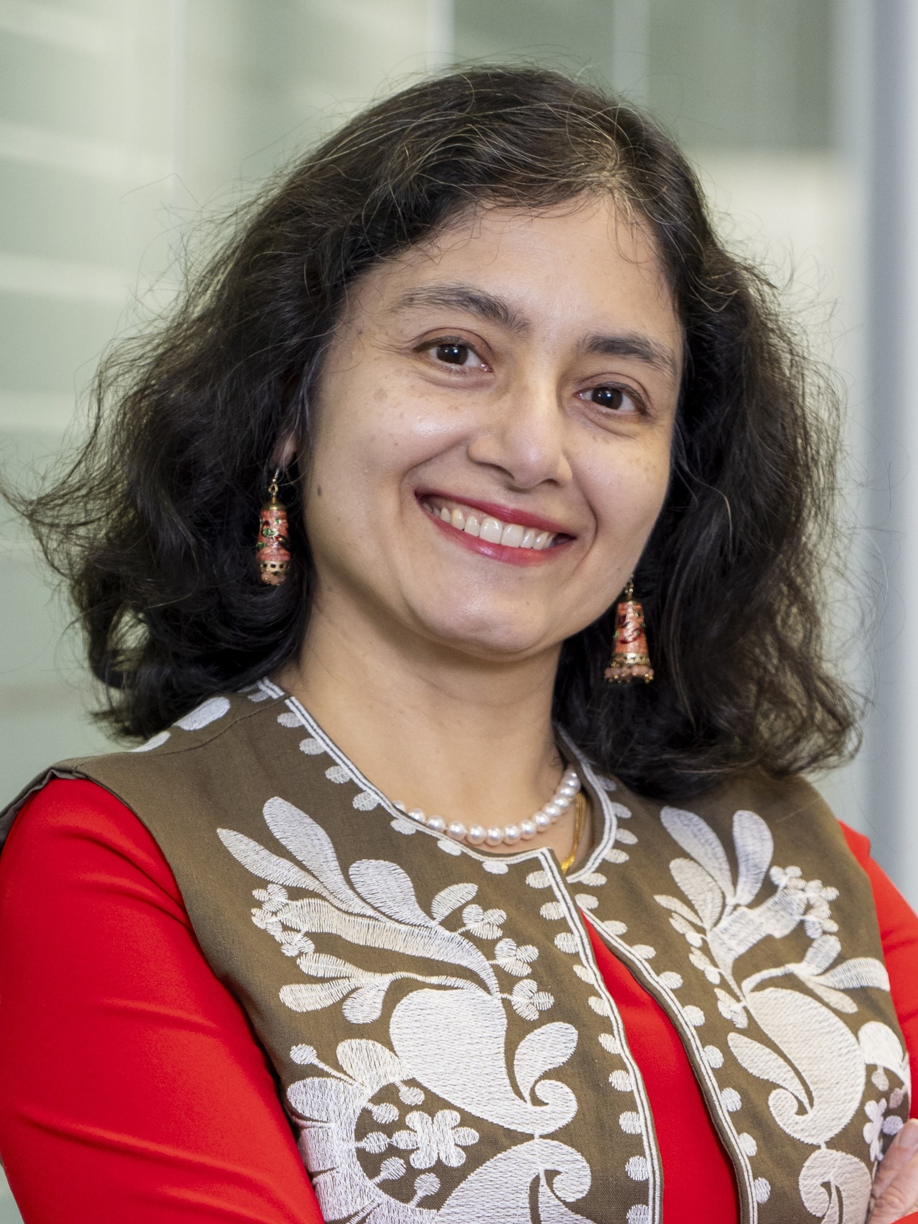 a woman smiling at camera