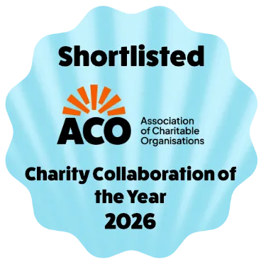Charity Collaboration of the Year a blue and black logo