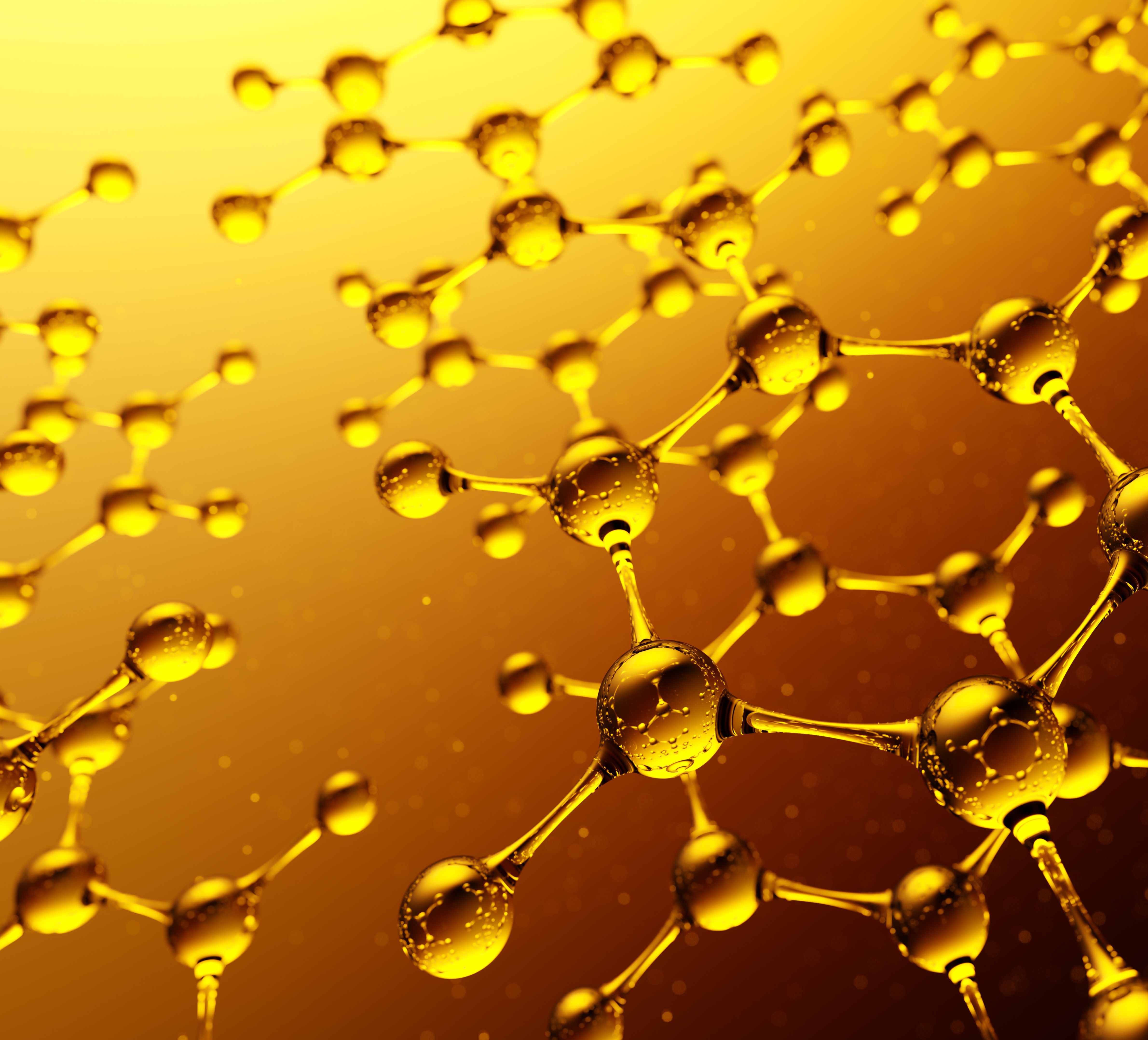 200th anniversary of benzene webinar image Symbolic image representing bio technology, hydrogen, petroleum, oxygen elements in yellow background