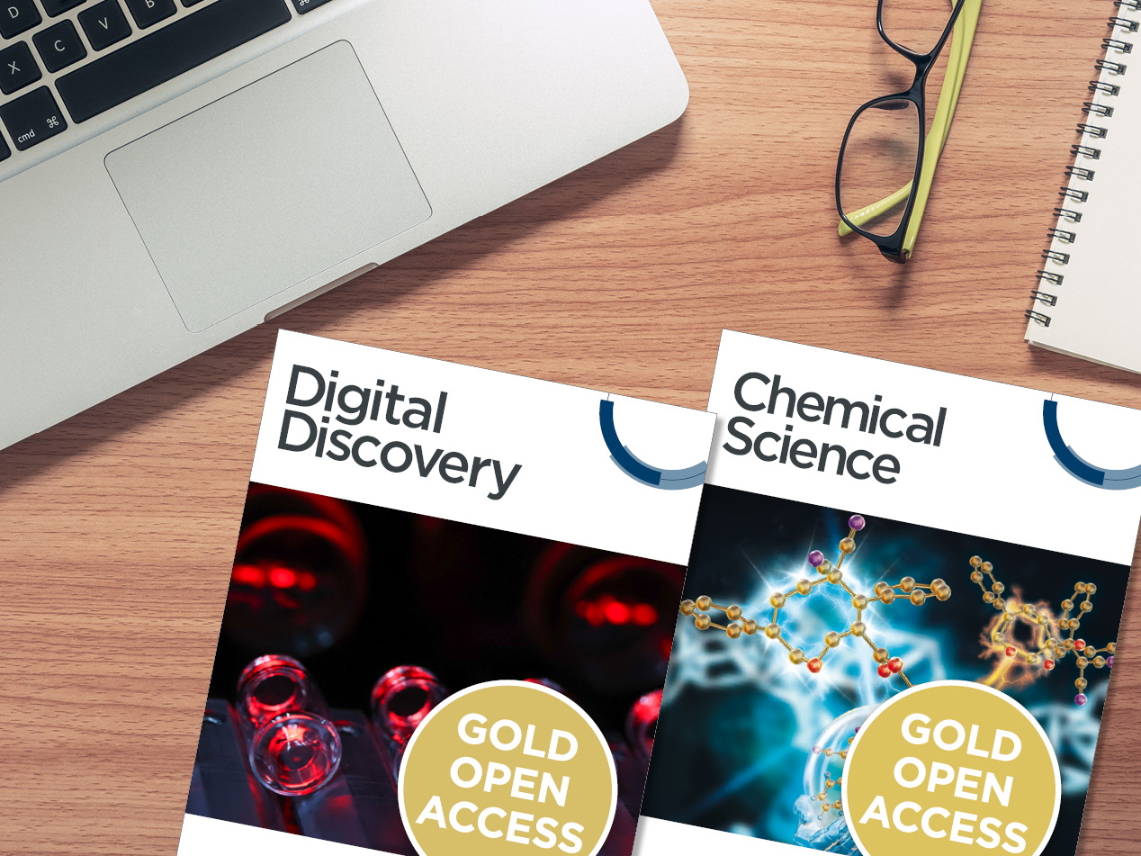 Covers of the gold open access journals of the RSC
