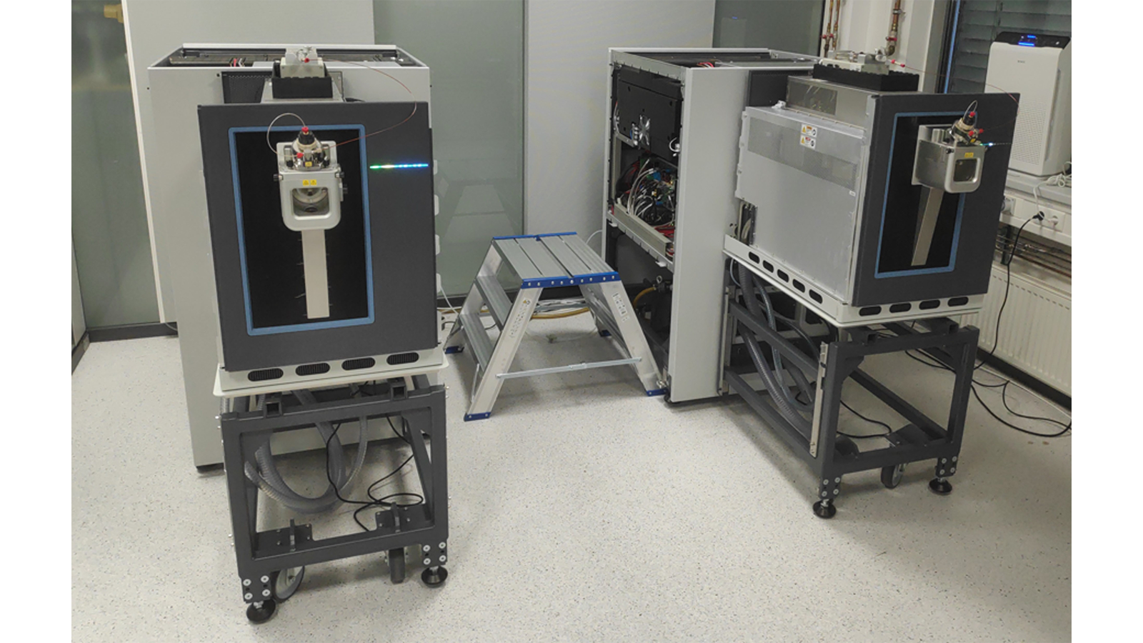 A group of large machines at Orbitrap Astral Team's lab