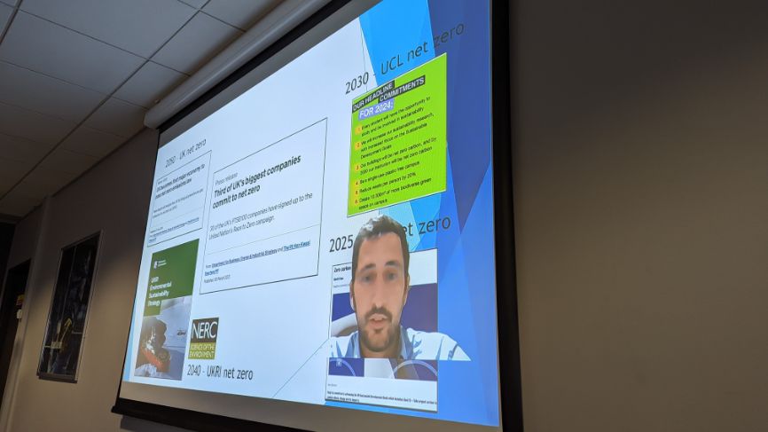 A snapshot of a presentation looking at sustainability concerns