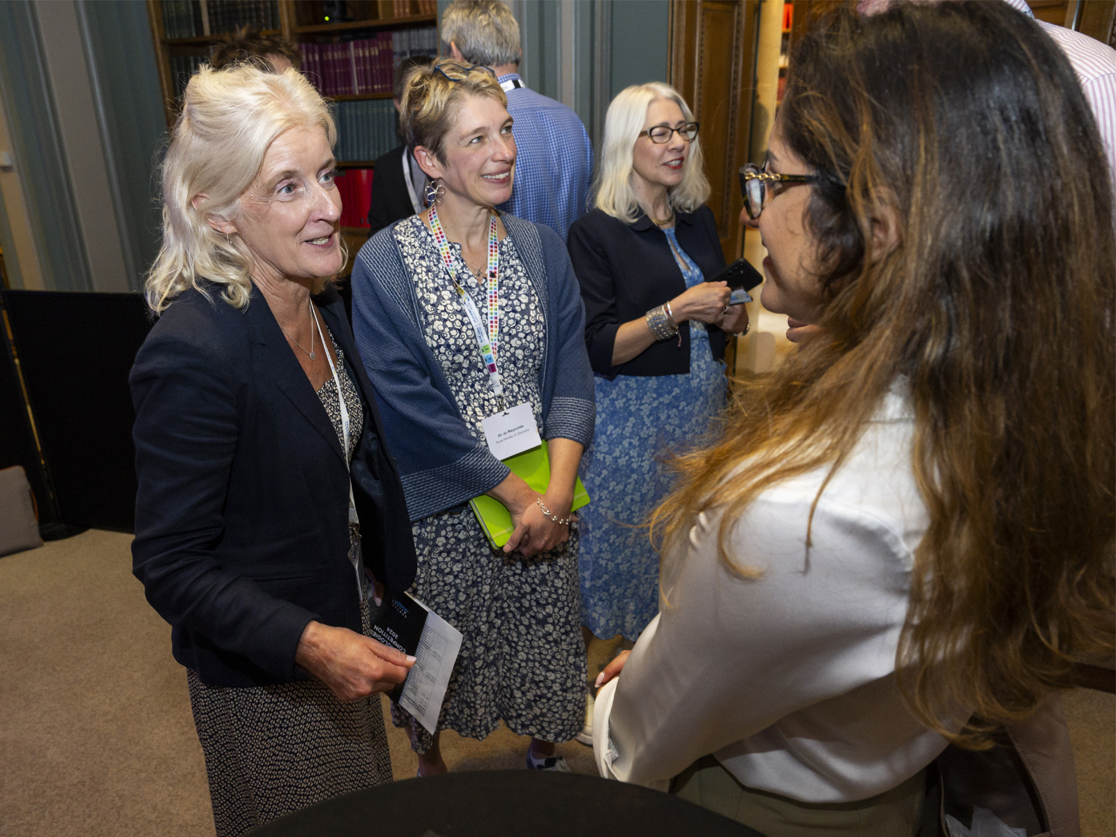 RSC president Dr Annette Doherty talks with Ignota Labs chief data science officer Layla Hosseini-Gerami