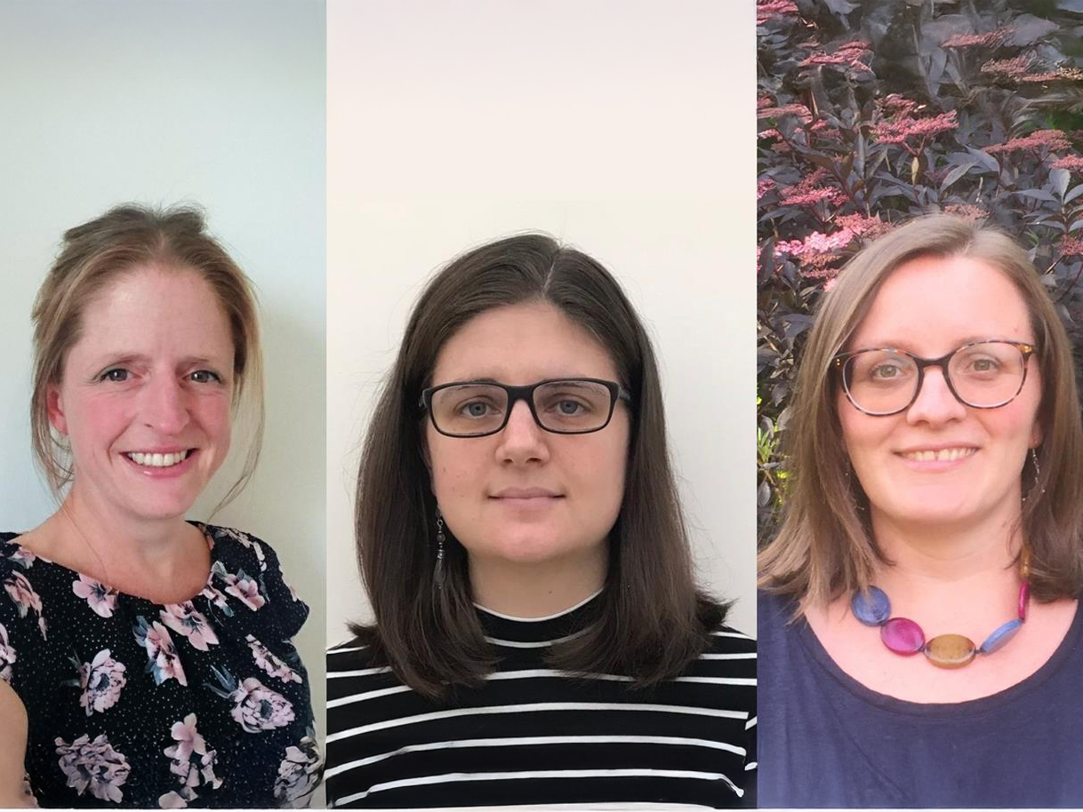 Collage photos of Dr Ruth Patchett, Dr Zoe Schnepp and Dr Nicola Rogers - 2020 winners of RSC's Inspiration and Industry Award