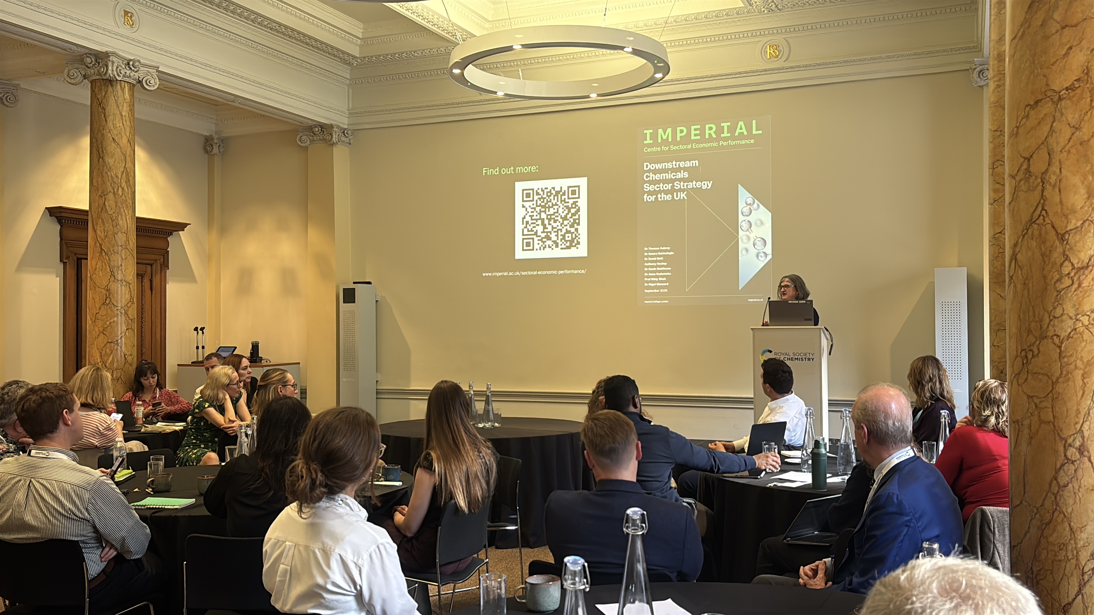 RSC CEO Dr Helen Pain giving a presentation to a group of people