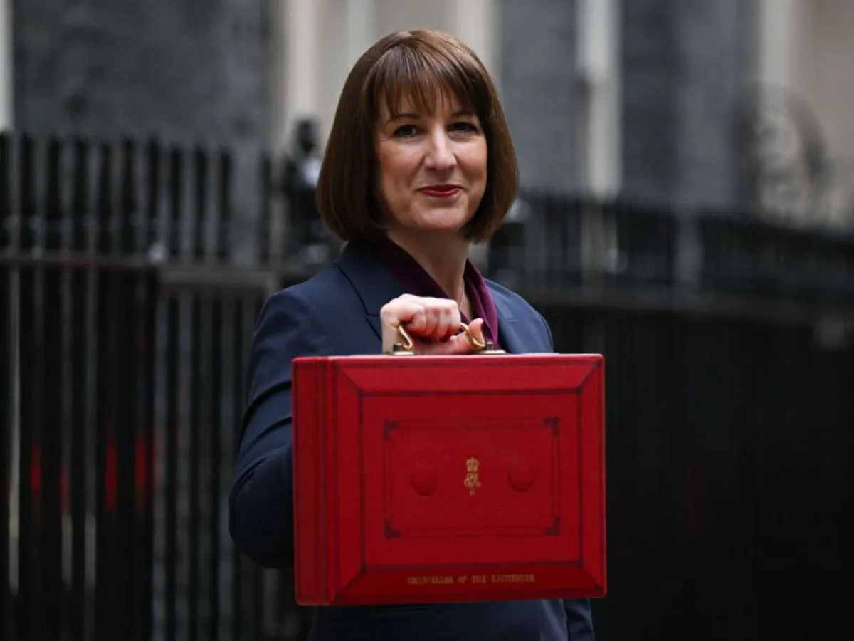 Rachel Reeves uk chancellor of the exchequer Rachel Reeves uk chancellor of the exchequer outside number 11 Downing Street on budget day 2024