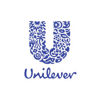 Unilever logo, the letter U made up of a flowery pattern