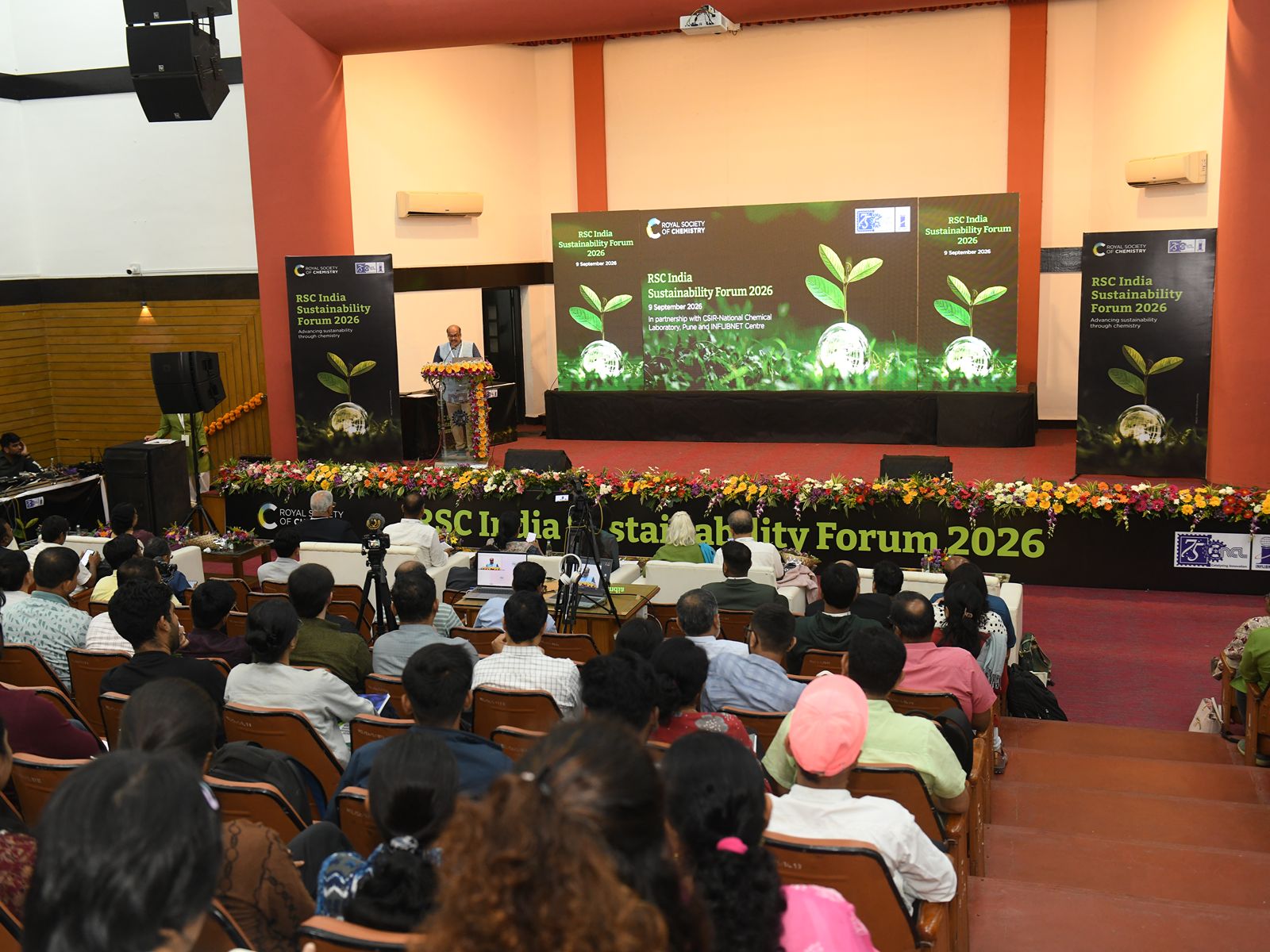 Dr BLV Prasad - RSC India Sustainability Forum 2026 Dr BLV Prasad, Chief Scientist, CSIR NCL Pune, giving his keynote speech to a packed audience of young researchers, as well as leading scientists, industry experts, policymakers and innovators