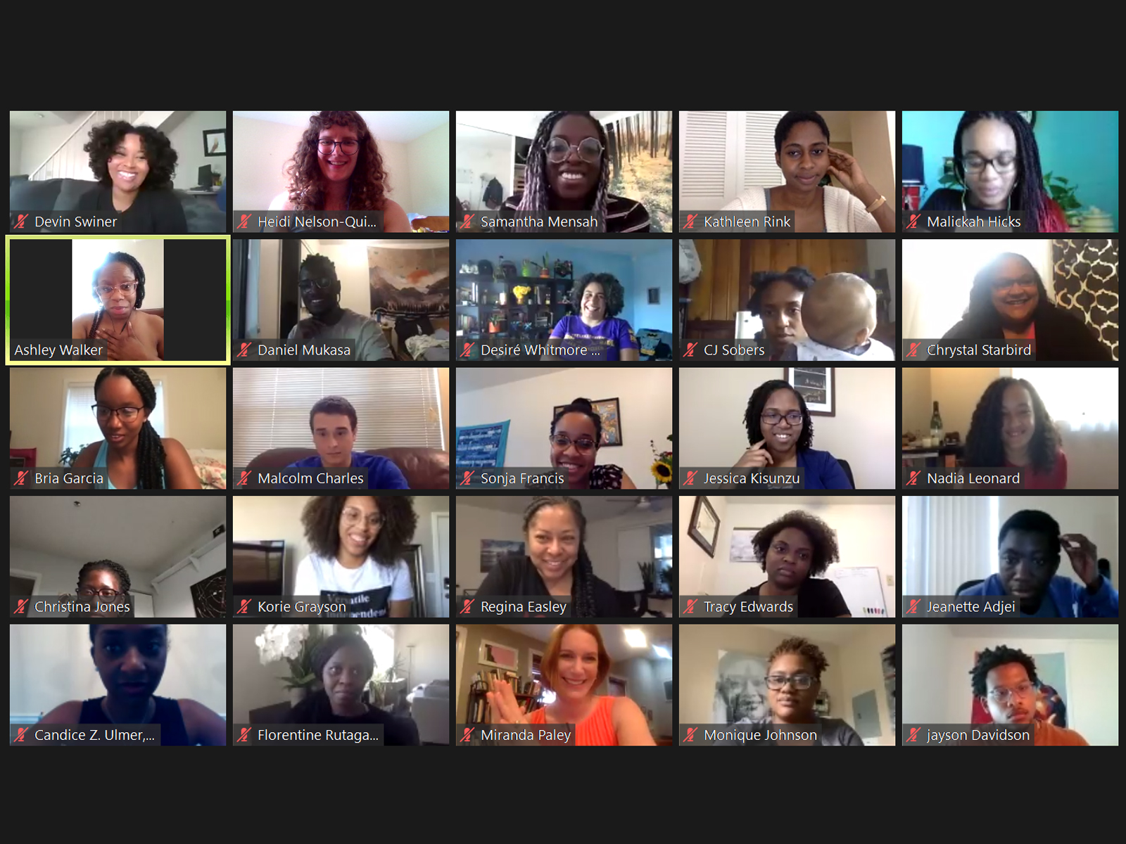 Zoom screenshot of a BlackinChem social