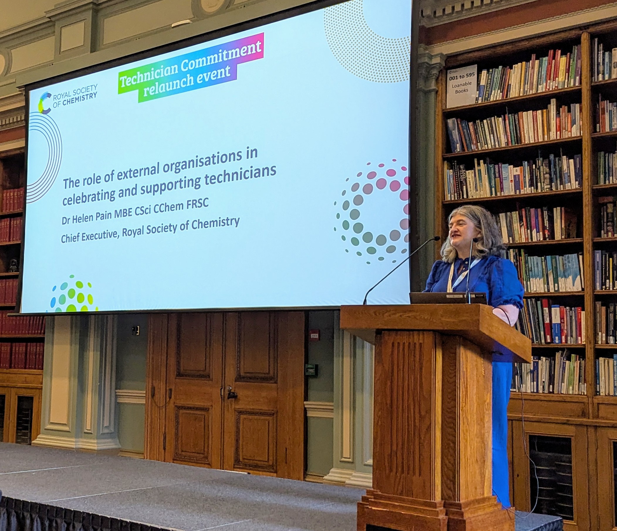 Helen Pain speaking at the RSC Technician Commitment event