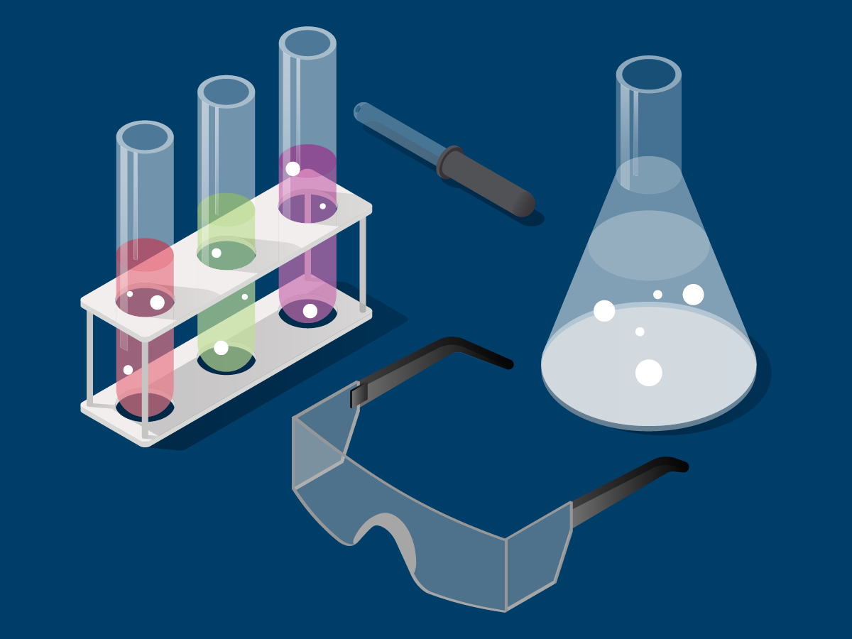 digital illustration of chemistry equipment