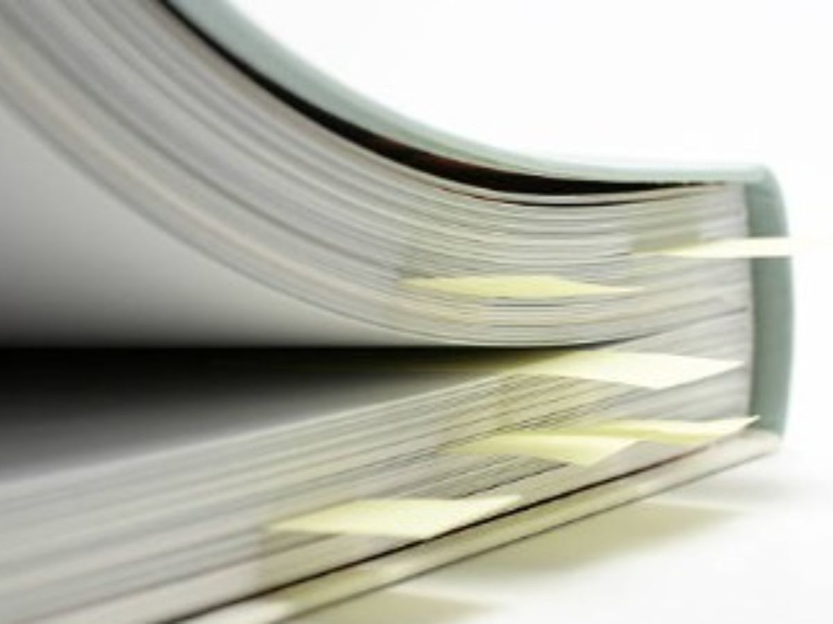 A book with page markers