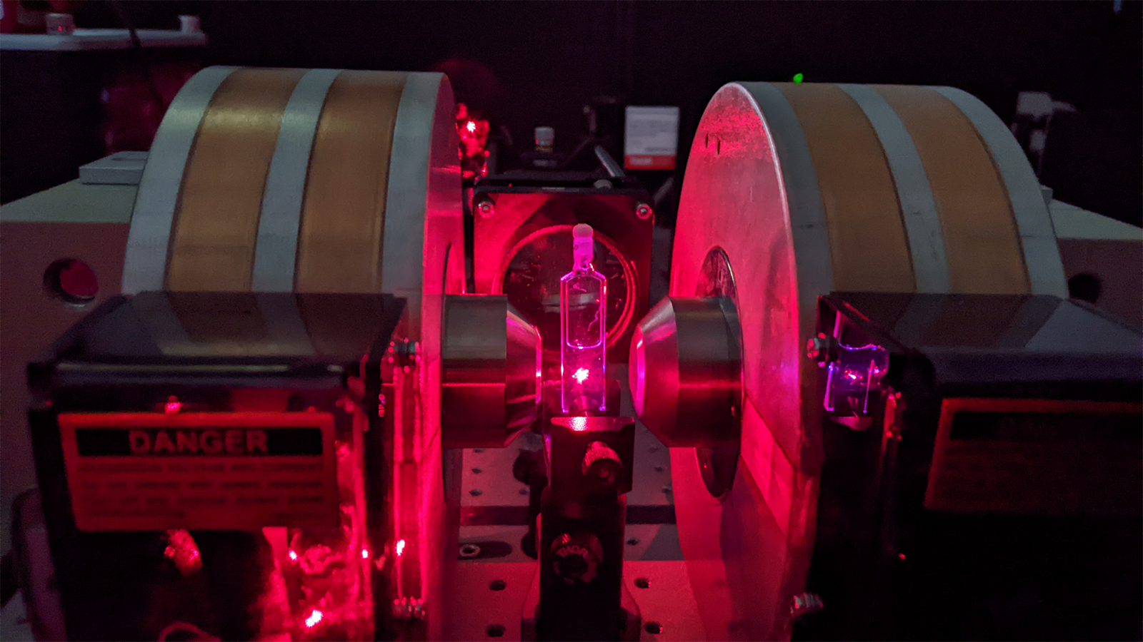 Part of Dr Emrys Evans' machinery with red lights