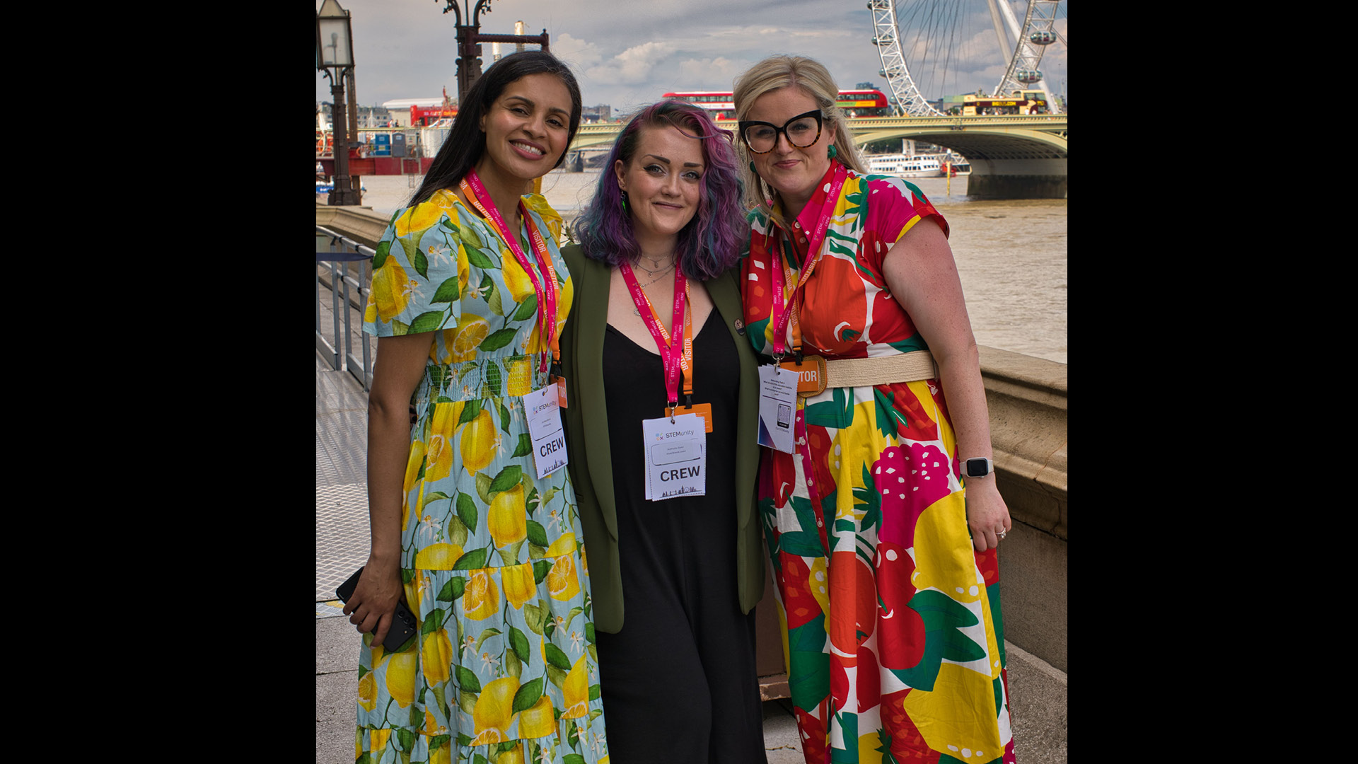 Team members of STEMunity in colourful dresses
