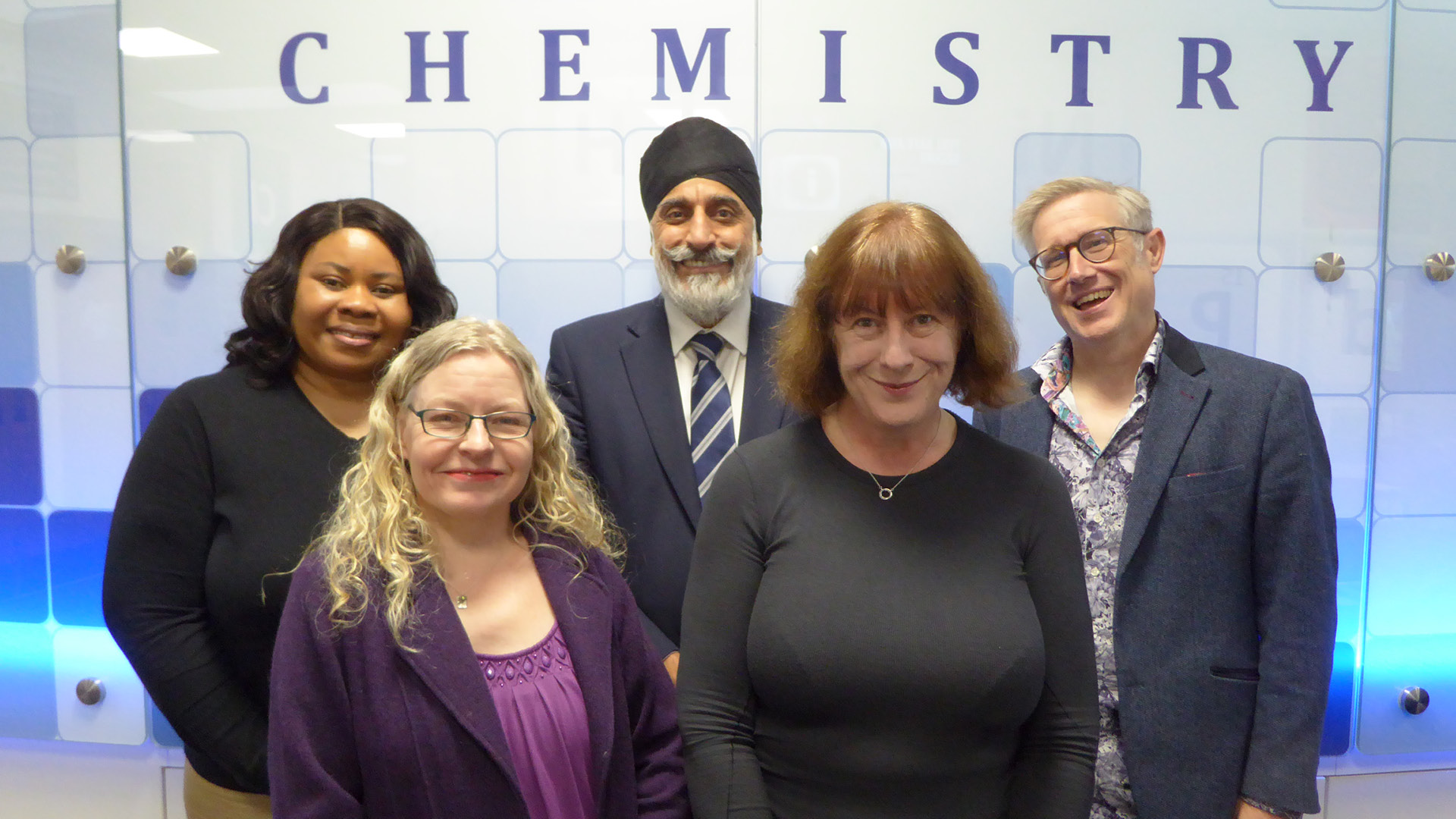 University of York "Decolonising the Chemistry Curriculum" Group posing for camera