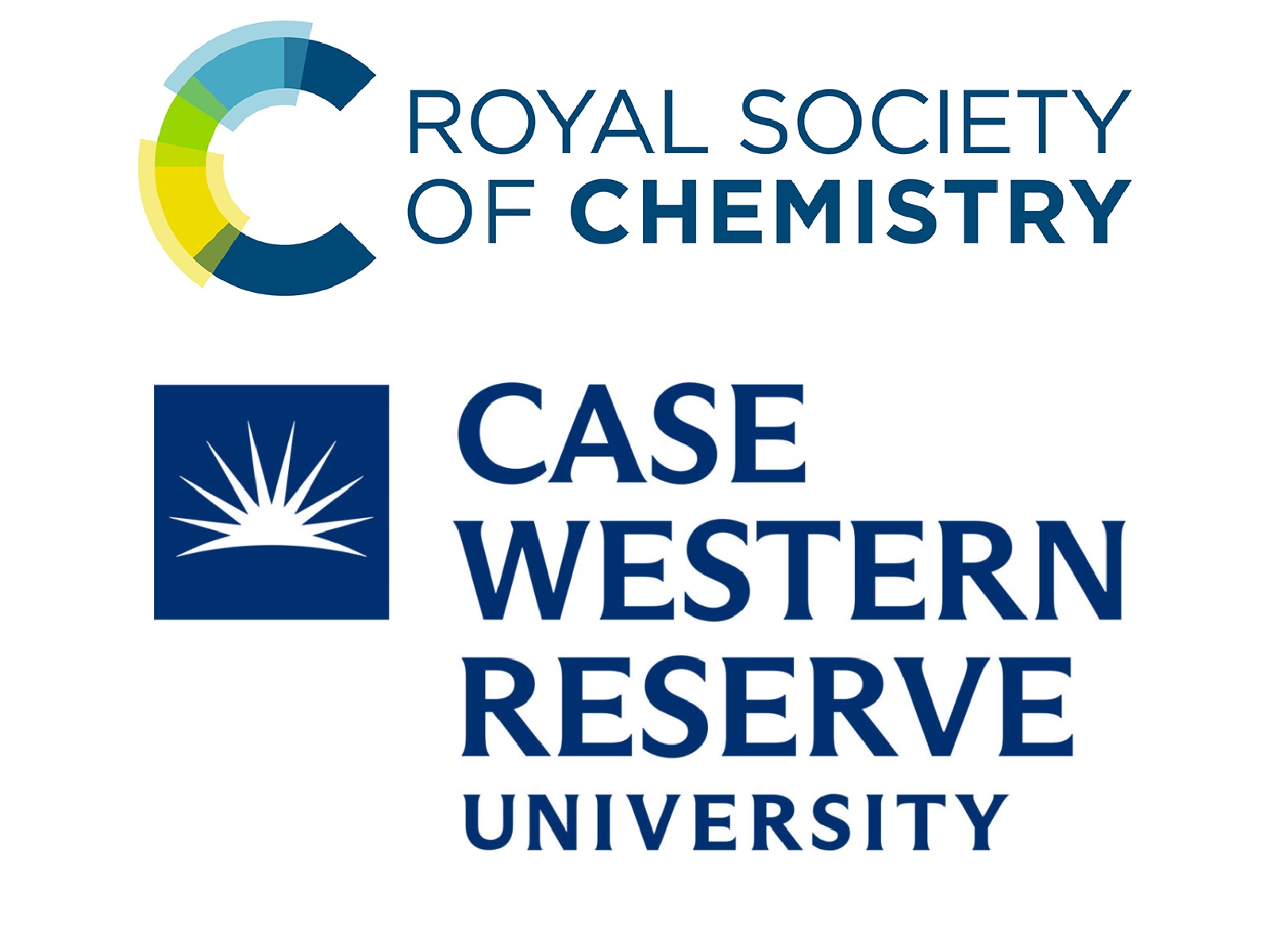 The Royal Society of Chemistry logo sits above the four-line Case Western Reserve University logo on a white background