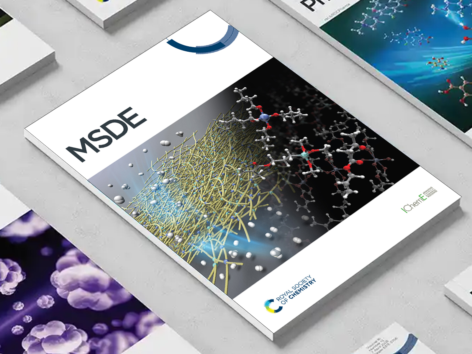 the MSDE journal among a group of other journals on a desk
