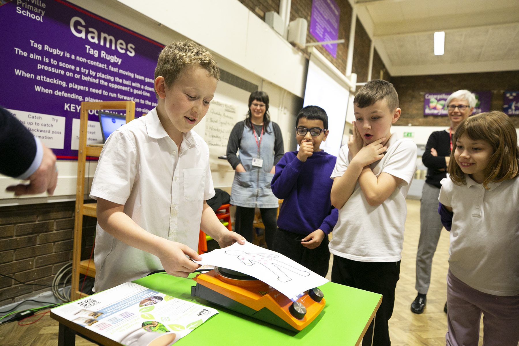 Katy Vanden, Ulrike Thomas and Students from Carville Primary School
