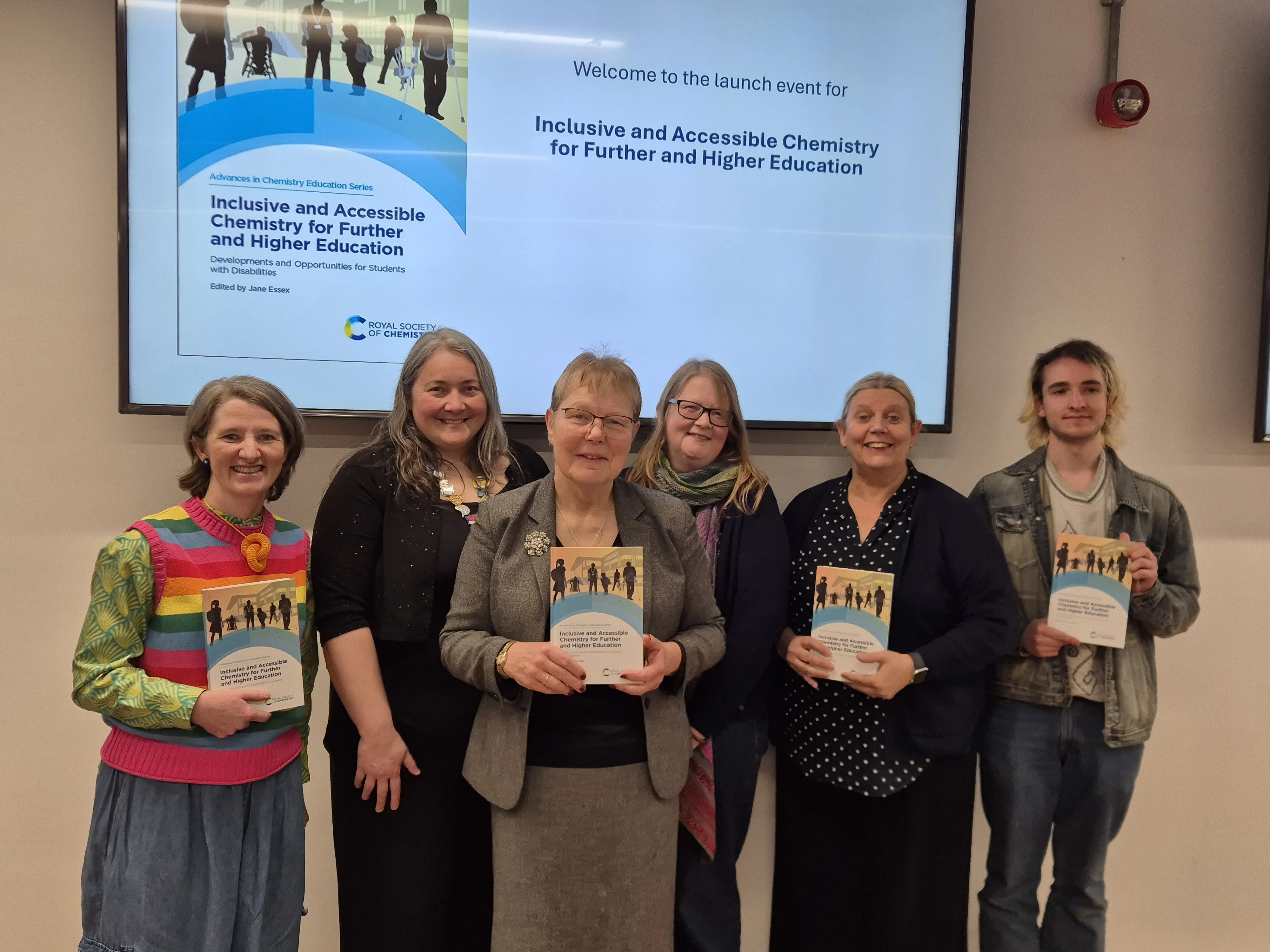 Jean O'Donoghue, Kirsty Ross, Jane Essex, Katherine Haxton and Audrey Cameron Dr Jean O'Donoghue, Dr Kirsty Ross, Dr Jane Essex, Dr Katherine Haxton, Dr Audrey Cameron and an attendee with four copies of the new book