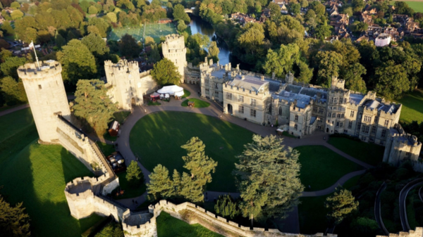Warwick Castle aerial view