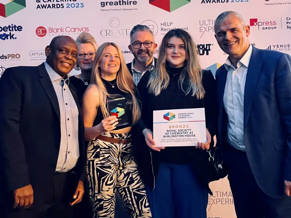burlington house venue team with 2023 bronze award for venue and catering