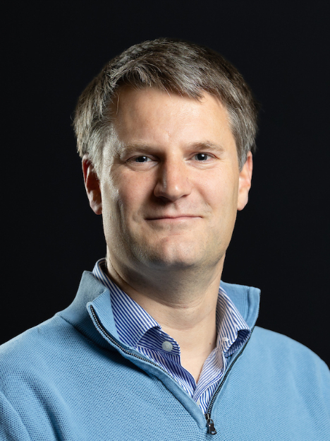 Guillaume De Bo in a blue sweater