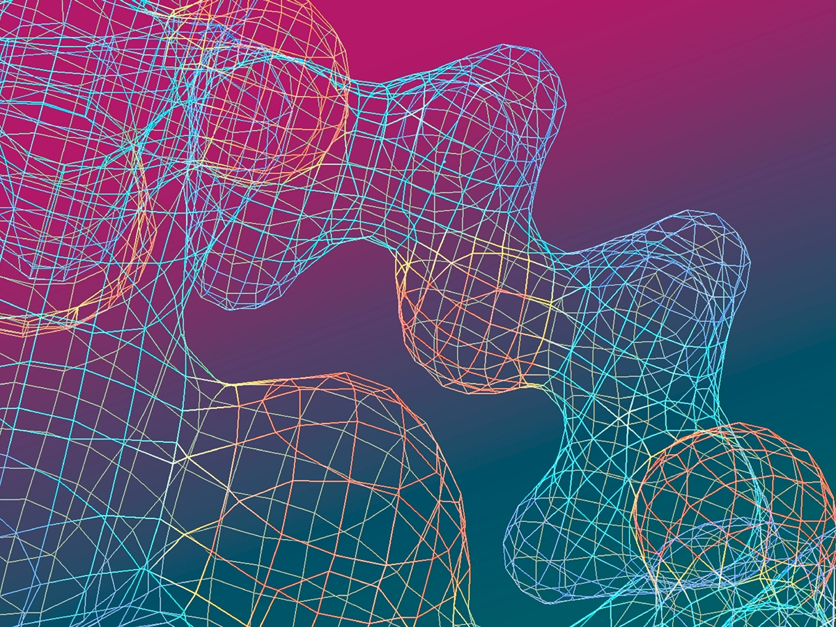 a colorful lines on a blue background