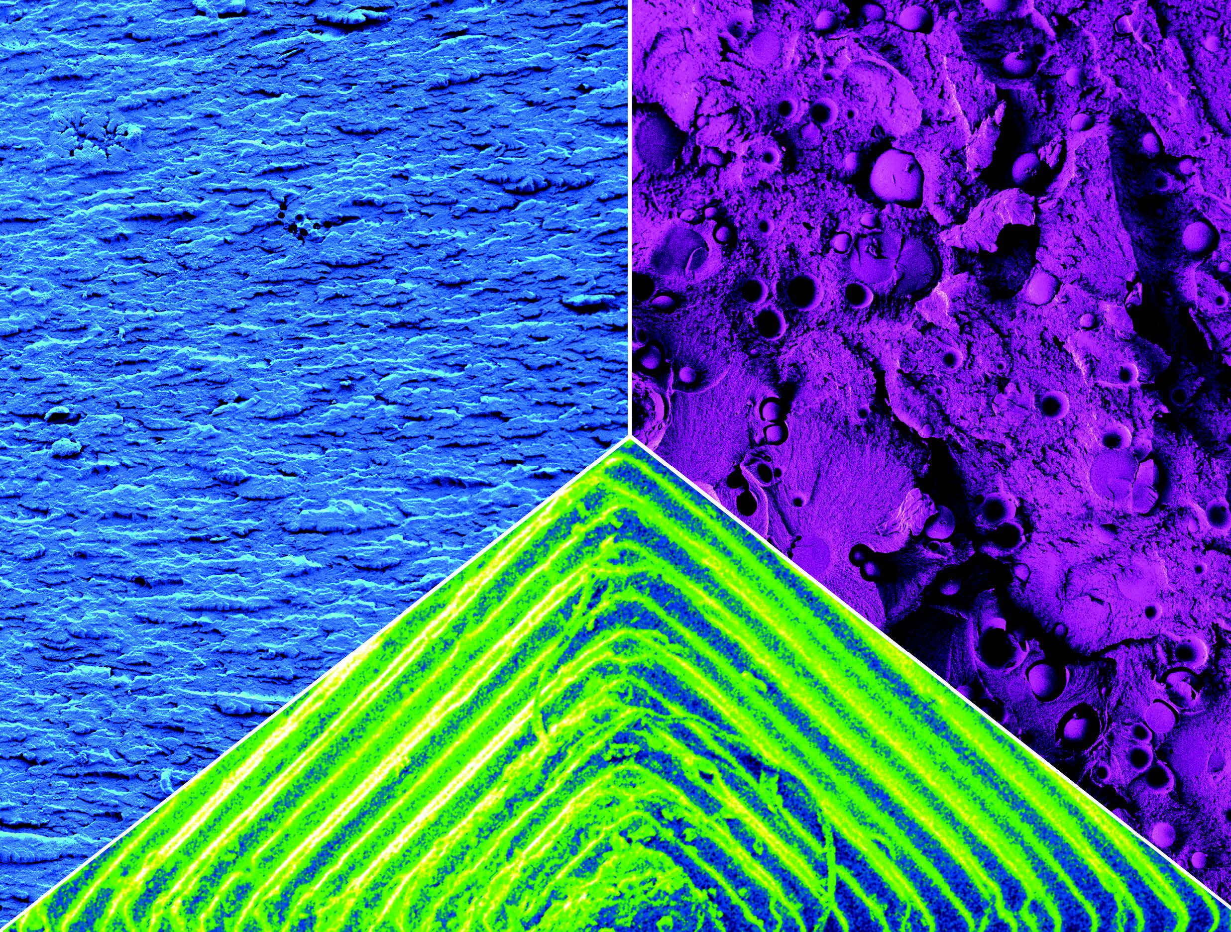 Cover artwork in blue, purple and green colours to represent photopolymers for additive manufacturing 