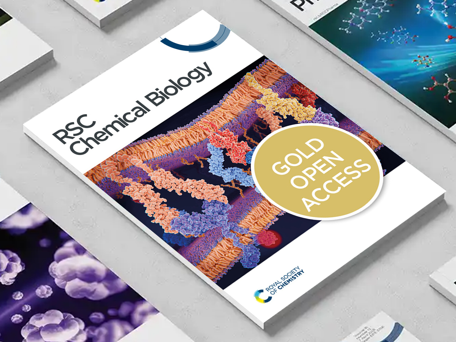the RSC Chemical Biology journal among a group of other journals on a desk